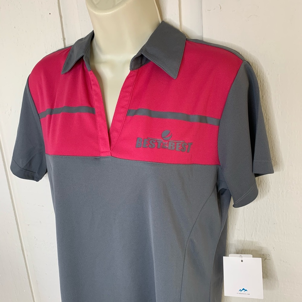 Tri-Mountain Performance Women’s Athletic Top  Shirt Pink and Gray size Medium